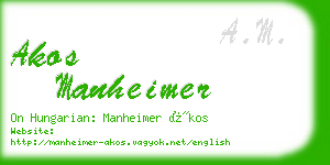 akos manheimer business card
